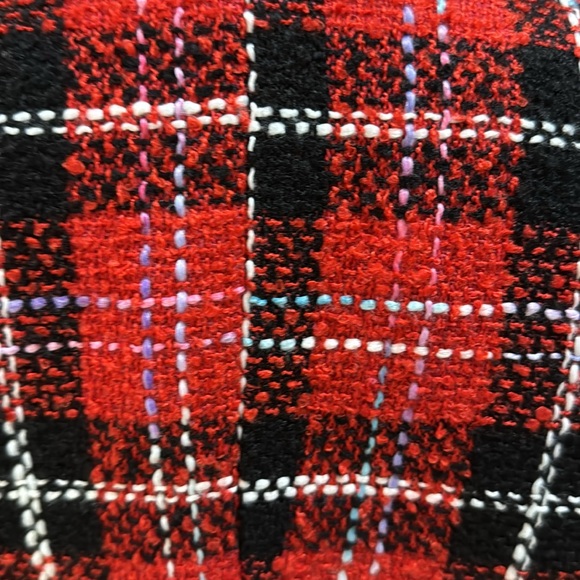 Aqua red & Blk  plaid double breasted jacket for spring - Picture 6 of 9
